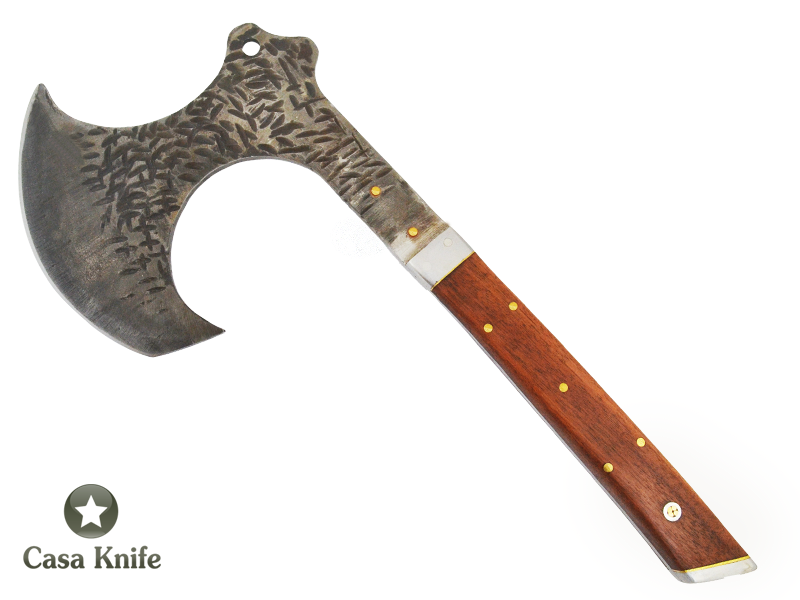 Machado Montecristo para colecionador em aço 1075. Empunhadura em Madeira Parajú, 47 cm