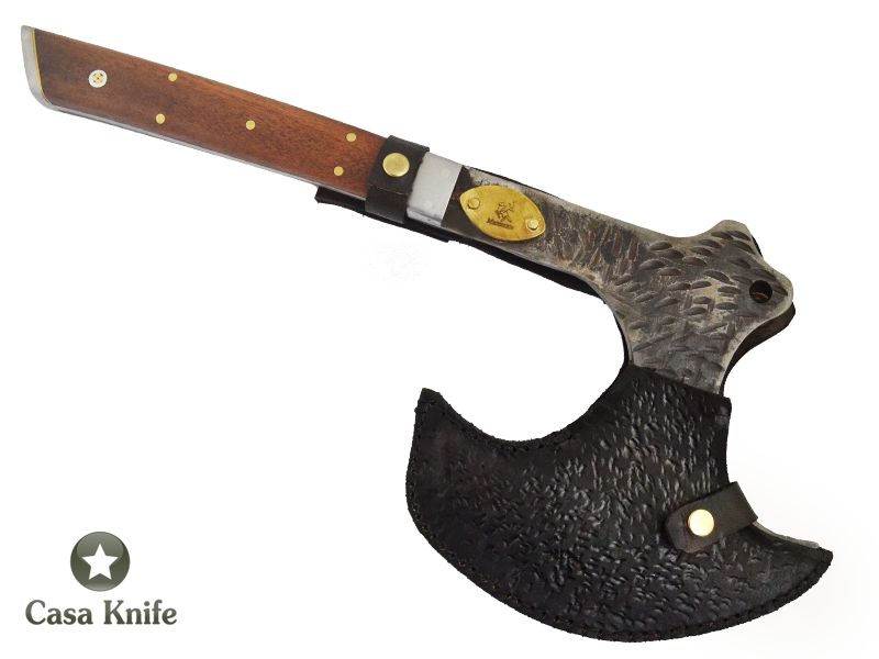 Machado Montecristo para colecionador em aço 1075. Empunhadura em Madeira Parajú, 47 cm