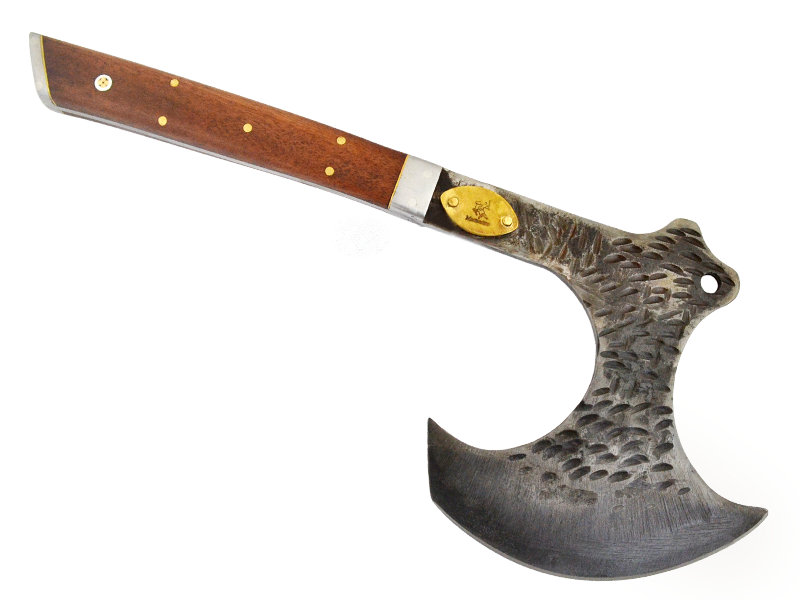 Machado Montecristo para colecionador em aço 1075. Empunhadura em Madeira Parajú, 47 cm