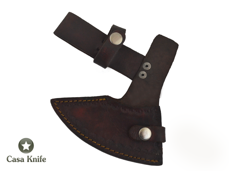 Machado Tomahawk Pipe para colecionador em aço damasco com empunhadura em madeira de jacarandá da Bahia, 44 cm