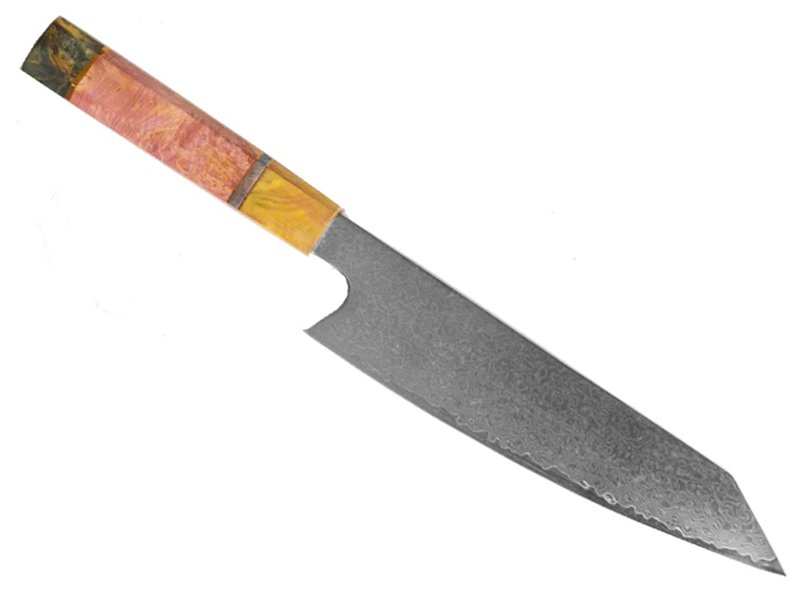 Magnifica faca Santoku para colecionador forjada em aço damasco VG10, com 67 camadas, 35 cm