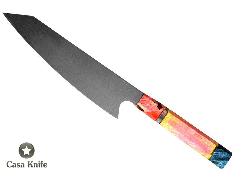 Magnifica faca Santoku para colecionador forjada em aço damasco VG10, com 67 camadas, 35 cm