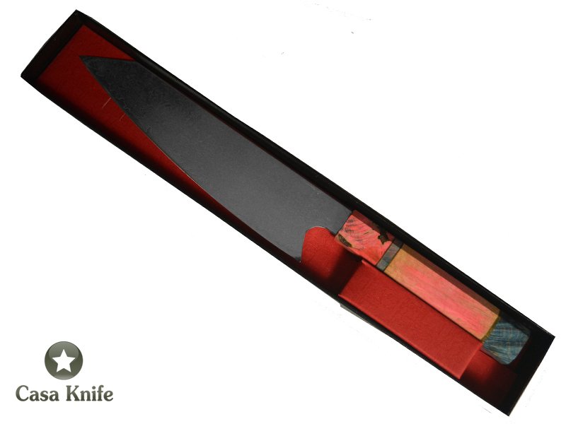 Magnifica faca Santoku para colecionador forjada em aço damasco VG10, com 67 camadas, 35 cm