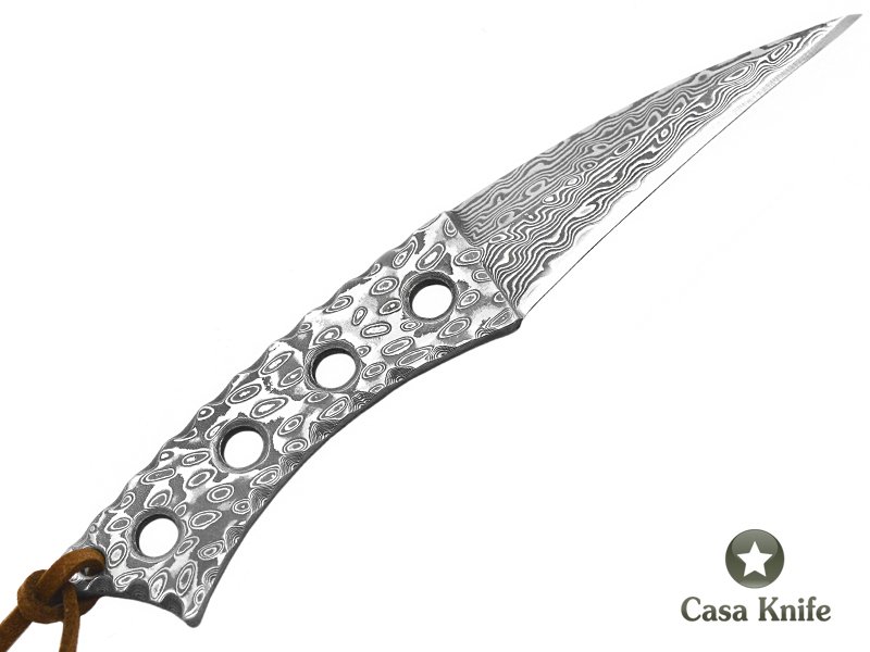 Mini faca de sobrevivência para colecionador toda forjada em aço damasco, 14 cm