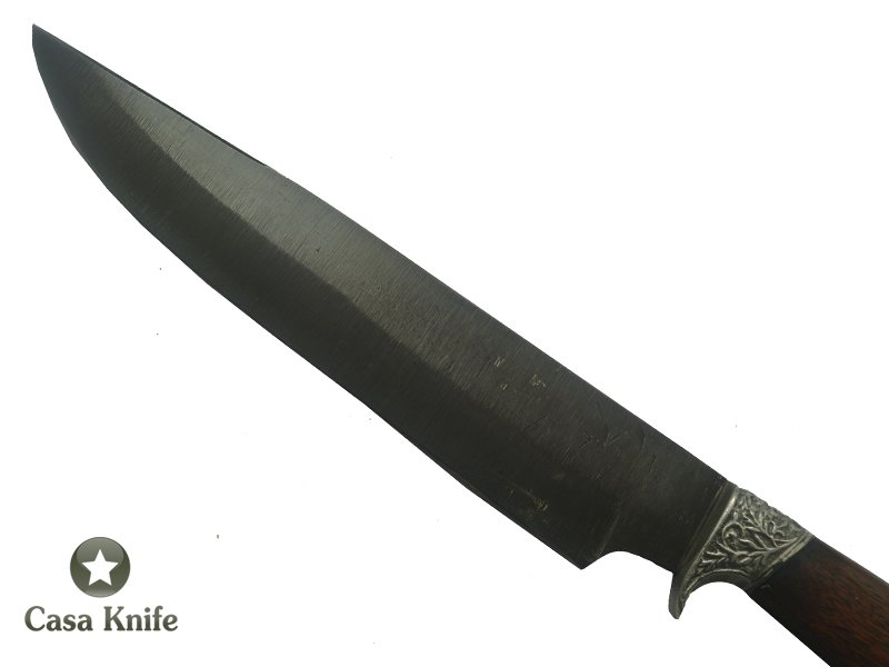 Faca Cheff Monte Cristo para colecionador forjado em aço 5160 fosfatizado. Empunhadura em Bruna Mista. 37 cm