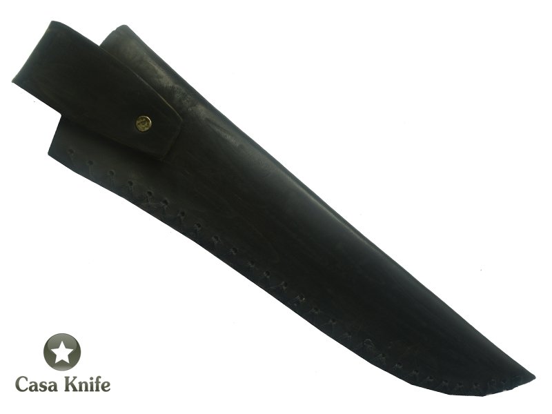 Faca Cheff Monte Cristo para colecionador forjado em aço 5160 fosfatizado. Empunhadura em Bruna Mista. 37 cm