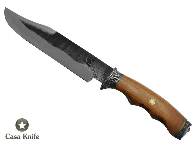 Monte Cristo Faca Bowie para colecionador forjada em aço 1070 com empunhadura em Angico, 33 cm