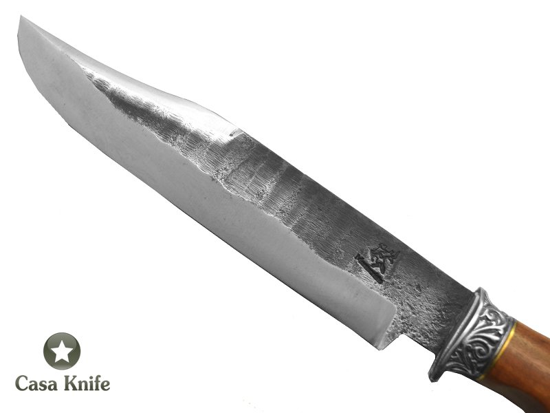 Monte Cristo Faca Bowie para colecionador forjada em aço 1070 com empunhadura em Angico, 33 cm