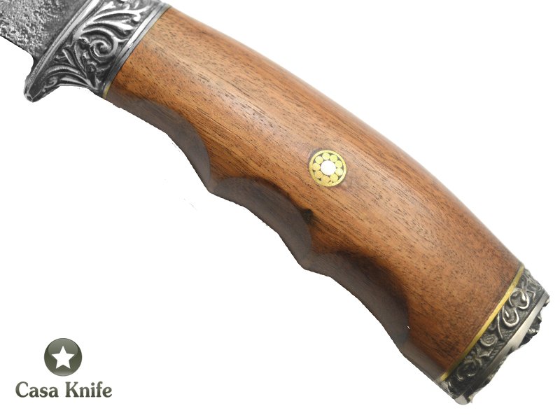 Monte Cristo Faca Bowie para colecionador forjada em aço 1070 com empunhadura em Angico, 33 cm
