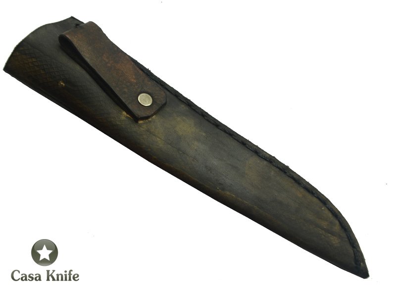 Monte Cristo faca Brut Forge para colecionador forjado em aço 5160. Empunhadura em Madeira Spaldet Platano estabilizada, 29 cm