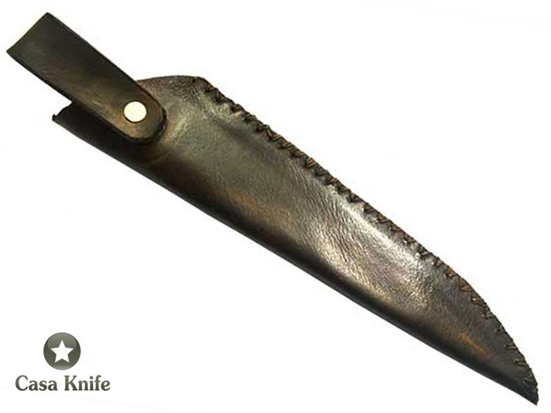 Monte Cristo Faca Cheff para colecionador em aço damasco 15N20 - 1095. Com EMPUNHADURA EM iPÉ, 31 cm