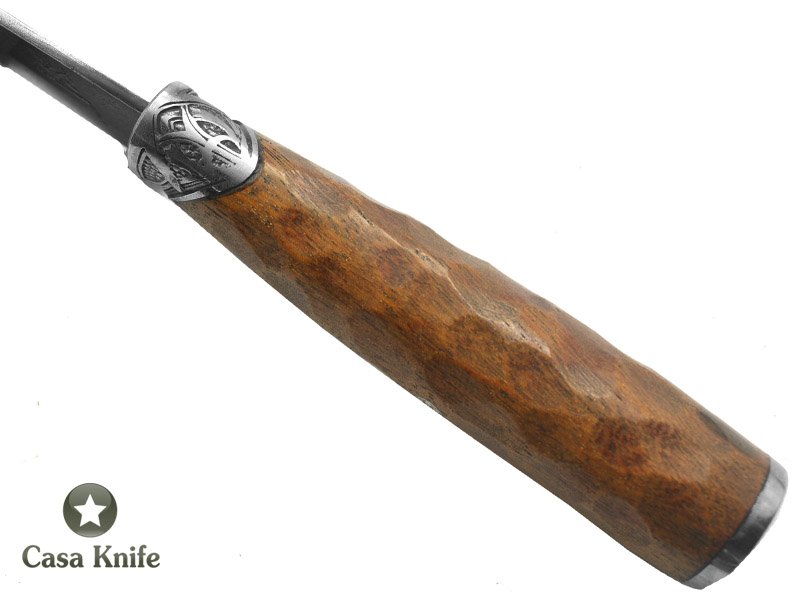 Monte Cristo Faca Cheff para colecionador em aço damasco 15N20 - 1095. Com EMPUNHADURA EM iPÉ, 31 cm