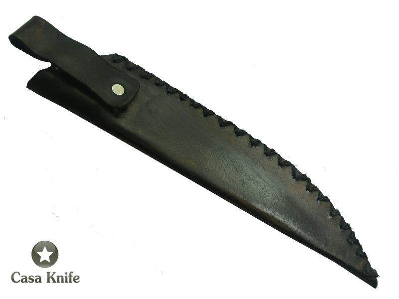 Monte Cristo Faca Cheff para colecionador forjado em aço C 75 com fosfatização. Empunhadura em jabuticaba, 31 cm