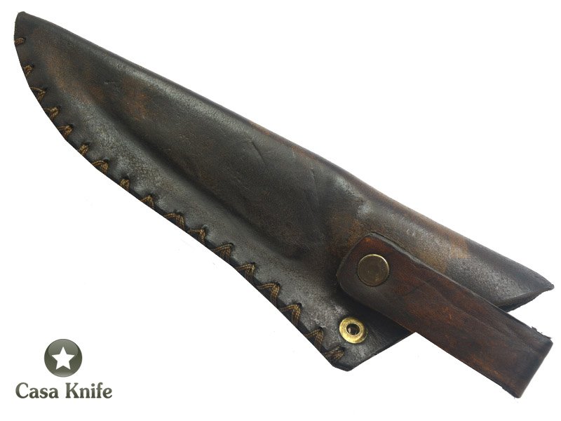 Monte Cristo Faca para colecionador em aço damasco 15N20 - 1095. Com empunhadura em Rádica Ibúia, 23 cm