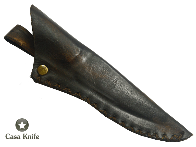 Monte Cristo Faca para colecionador em aço damasco 15N20 - 1095. Com empunhadura em Rádica Ibúia, 23 cm