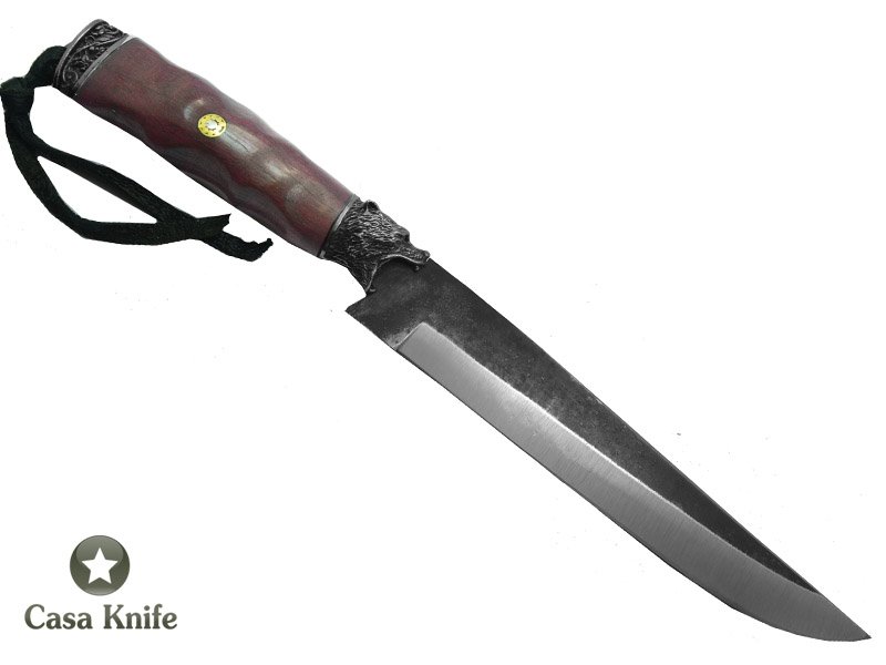 Monte Cristo Faca para colecionador forjada em aço 1070, Empunhadura em Rochinho do Pará, 32 cm