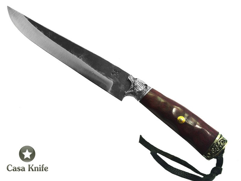 Monte Cristo Faca para colecionador forjada em aço 1070, Empunhadura em Rochinho do Pará, 32 cm
