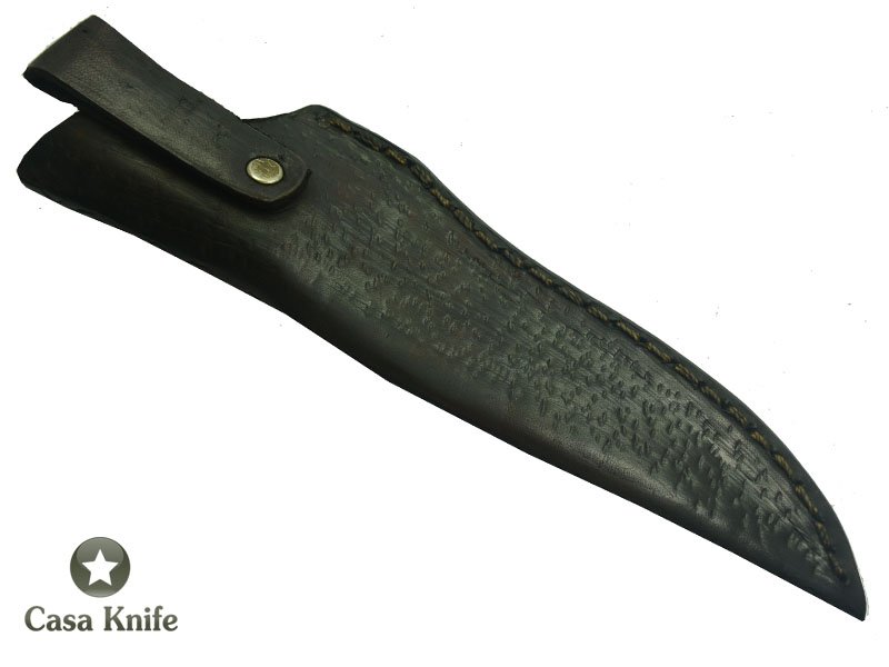 Monte Cristo Faca para colecionador forjada em aço damasco, com empunhadura em em Pau- Ferro, 24 cm