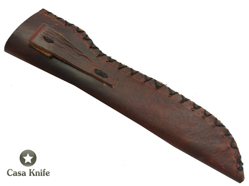 Monte Cristo Faca para colecionador forjada em aço damasco, com empunhadura em Spalted Platano estabilizado, 26 cm