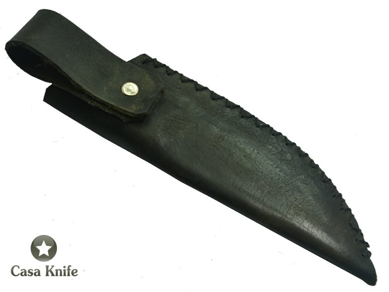 Monte Cristo Faca para colecionador forjada em damasco, empunhadura em Radica de Pintagueira, 23 cm