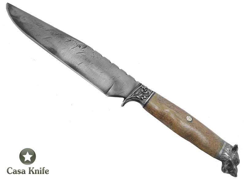 Faca para churrasco Brüt Forge Monte Cristo para colecionador forjado em aço 6160. Empunhadura em Madeira Jamelão, 35 cm