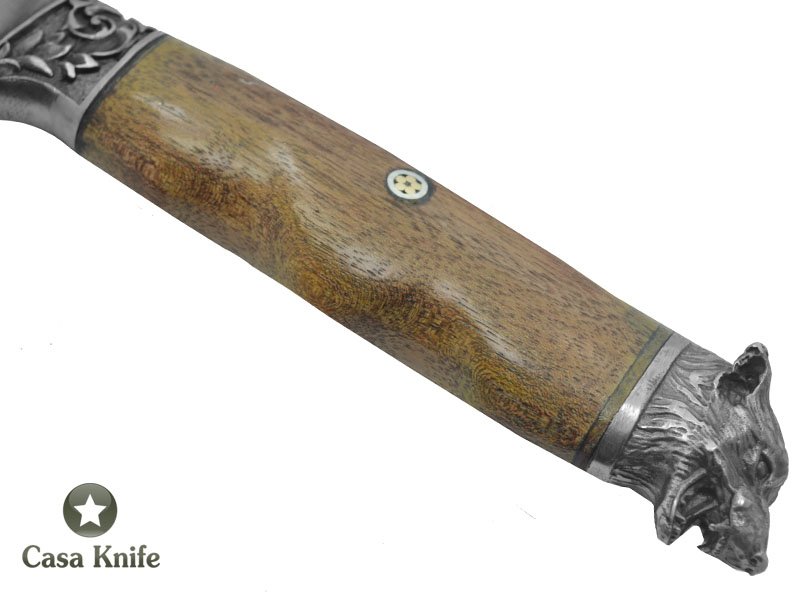 Faca para churrasco Brüt Forge Monte Cristo para colecionador forjado em aço 6160. Empunhadura em Madeira Jamelão, 35 cm