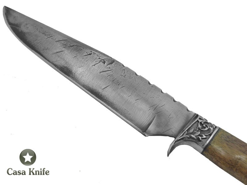 Faca para churrasco Brüt Forge Monte Cristo para colecionador forjado em aço 6160. Empunhadura em Madeira Jamelão, 35 cm