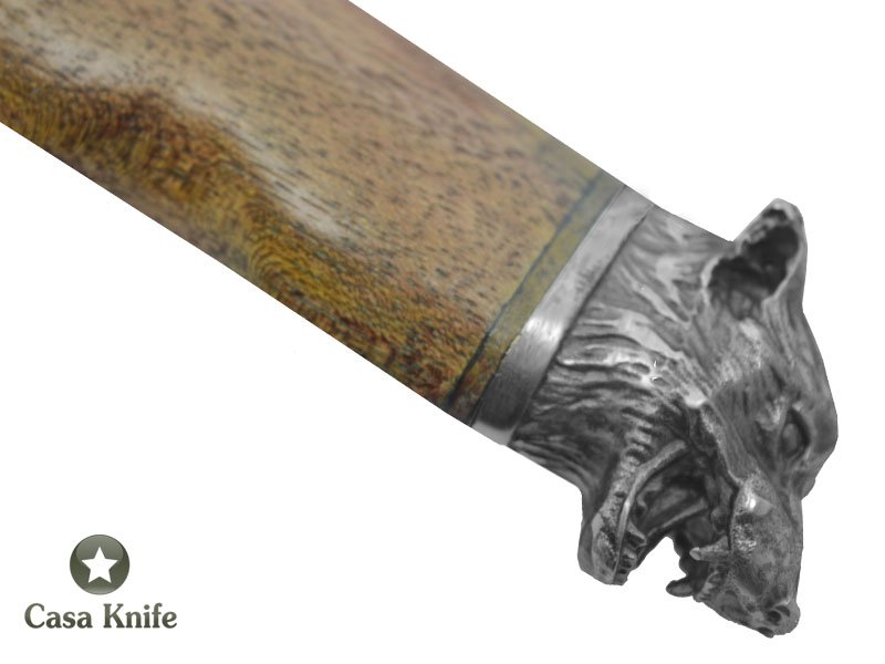 Faca para churrasco Brüt Forge Monte Cristo para colecionador forjado em aço 6160. Empunhadura em Madeira Jamelão, 35 cm