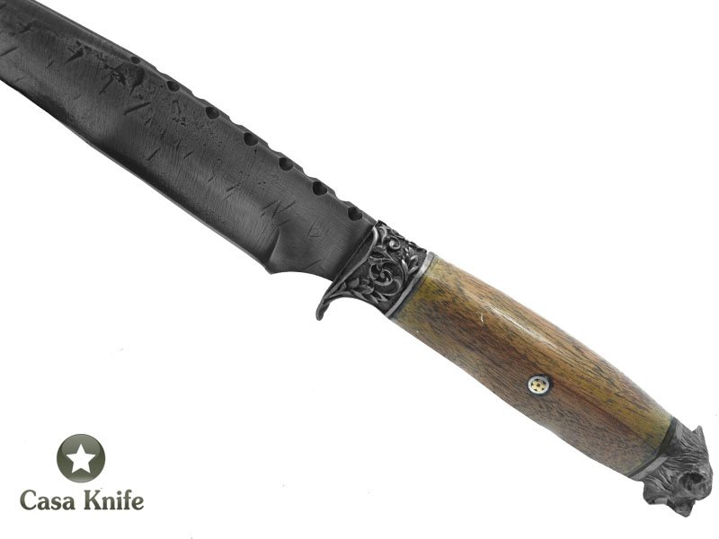 Faca para churrasco Brüt Forge Monte Cristo para colecionador forjado em aço 6160. Empunhadura em Madeira Jamelão, 35 cm