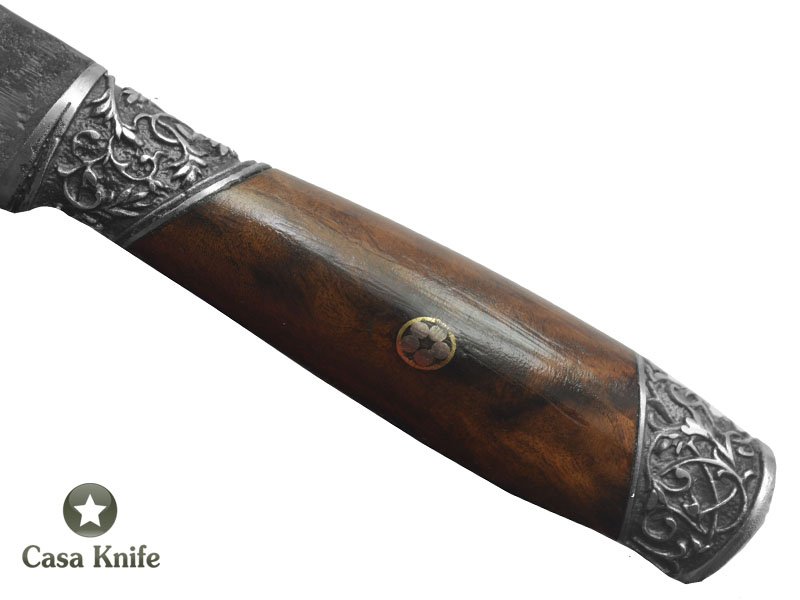 Faca para colecionador Montecristo forjado em aço C 75, com empunhadura em Ibuia, 26 cm