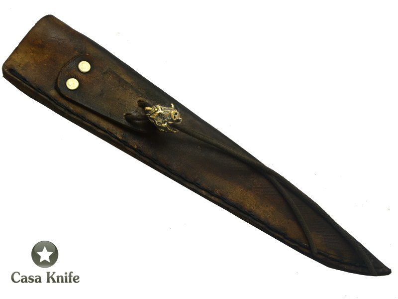 Monte Cristo faca para colecionador forjado em aço inox. Empunhadura em Cipreste, 37 cm