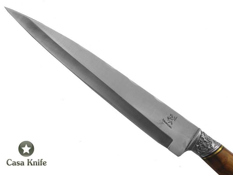 Monte Cristo faca para colecionador forjado em aço inox. Empunhadura em Cipreste, 37 cm