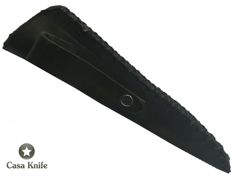 Monte Cristo Faca para colecionador forjado em aço inox 420, empunhadura em Chifre de Boi com espaçadores em Cervo e Resina, 24 cm