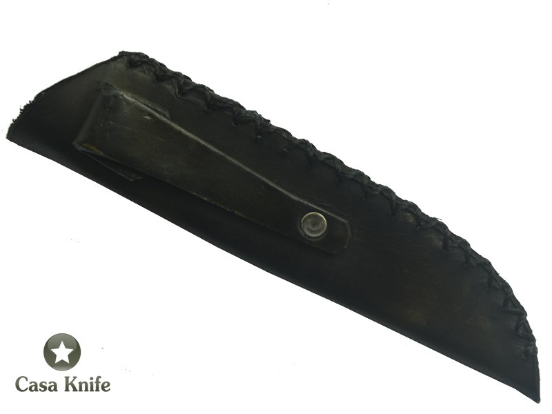 Monte Cristo Faca para colecionador forjado em aço Sanmay 1075 - 15N20. Empunhadura em Cipreste com mosaico em bronze, espaçadores em Resina, 25 cm