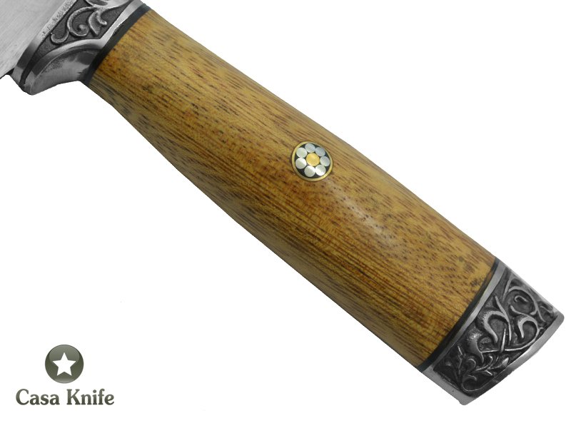 Monte Cristo Faca Sangradeira para colecionador forjado em aço inox 304. Empunhadura em Cerejeira, 39 cm