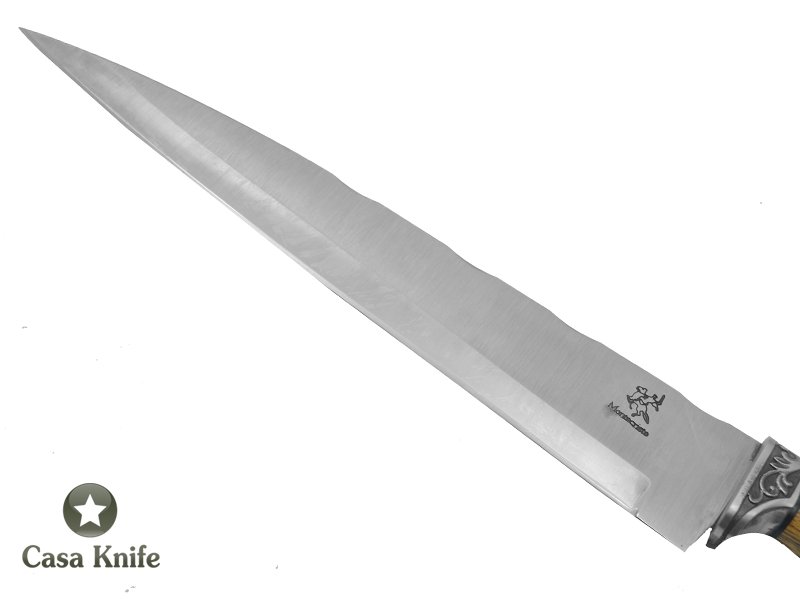 Monte Cristo Faca Sangradeira para colecionador forjado em aço inox 304. Empunhadura em Cerejeira, 39 cm