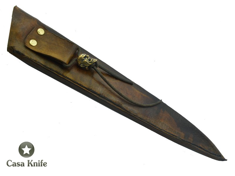 Monte Cristo Faca Sangradeira para colecionador forjado em aço inox 304. Empunhadura em Cerejeira, 39 cm