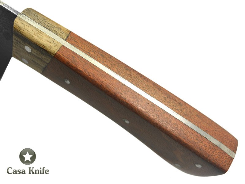 Montecristo Cutelo para colecionador forjado em C- 75. Empunhadura em Gabriuva e madeira estabilizada, 35 cm