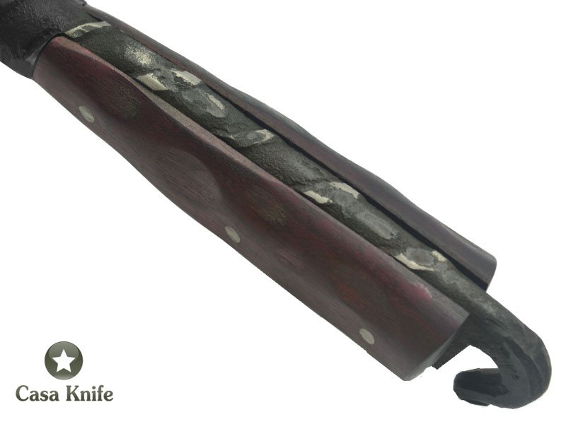 Montecristo faca Brüt Forge integral para colecionador em aço carbono com empunhadura em Rochinho do Pará, 40 cm