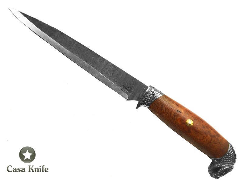 Montecristo Faca Brüt Forge para colecionador em aço inox 420 com empunhadura em radica de Cerejeira, 34 cm