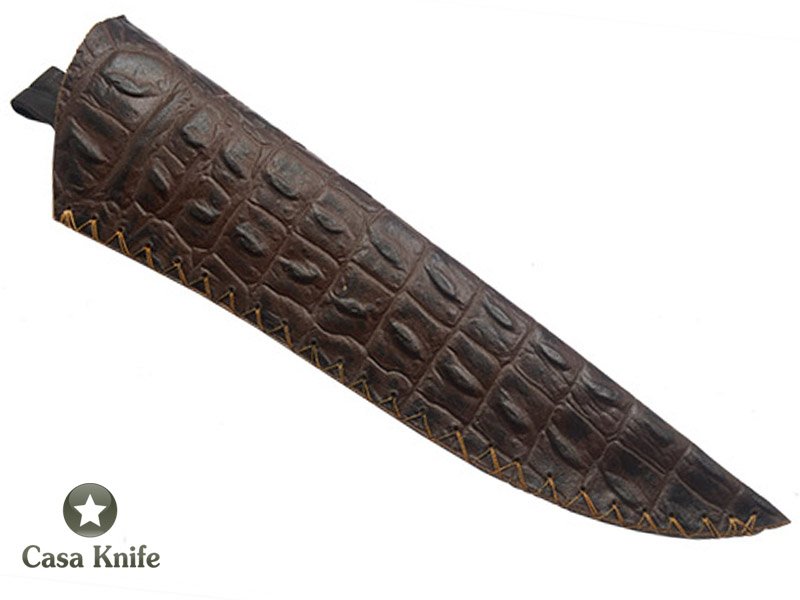 Monte Cristo Faca Cheff para colecionador em aço damasco 15N20 - 1095. Com Empunhadura em Platâno estabilizadao 34 cm