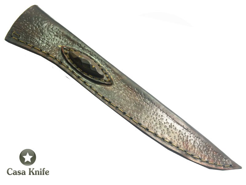 Montecristo faca Javalizeira para colecionador forjada em aço C 75. Empunhadura em Ebuia, 42 cm