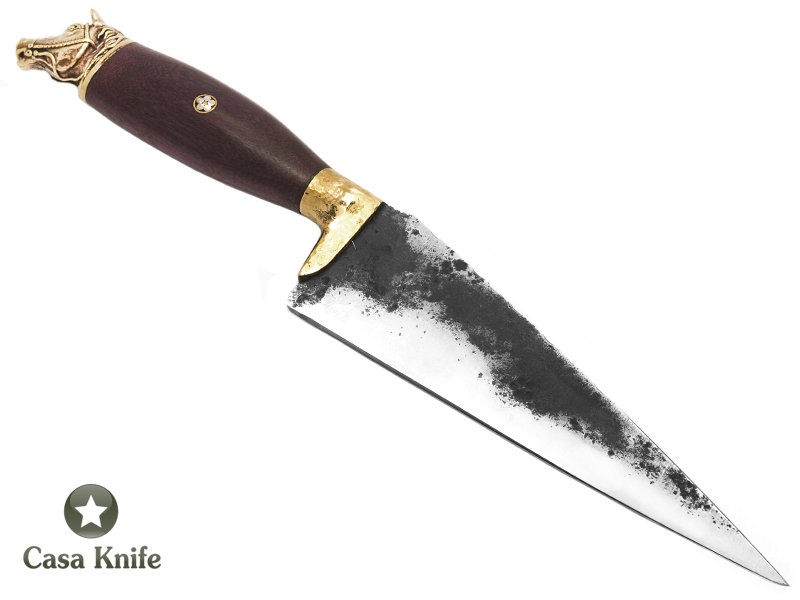 Montecristo faca para colecionador forjada em aço 1070 com empunhadura em roxinho do Pará 32 cm