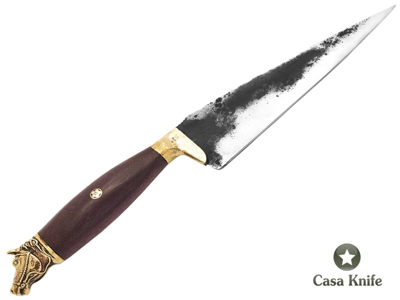 Montecristo faca para colecionador forjada em aço 1070 com empunhadura em roxinho do Pará 32 cm