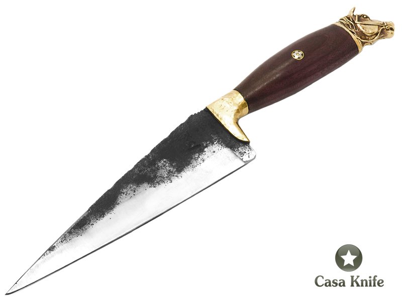 Montecristo faca para colecionador forjada em aço 1070 com empunhadura em roxinho do Pará 32 cm