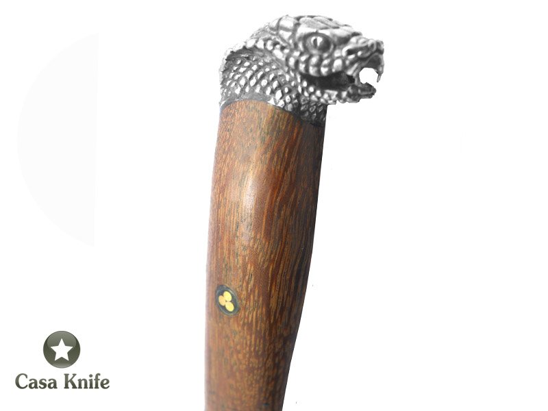 Montecristo faca Santoku para colecionador forjada em aço SAN MAI , Empunhadura em Jacaranda Banhia, 29 cm