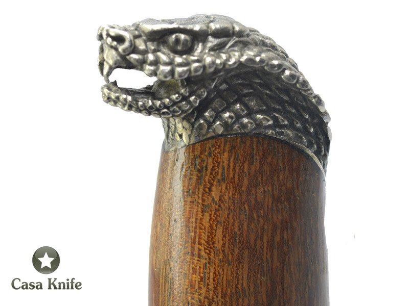 Montecristo faca Santoku para colecionador forjada em aço SAN MAI , Empunhadura em Jacaranda Banhia, 29 cm