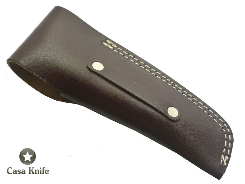 Navalha para colecionador forjada em aço damasco , com empunhadura em micarta, 24 cm