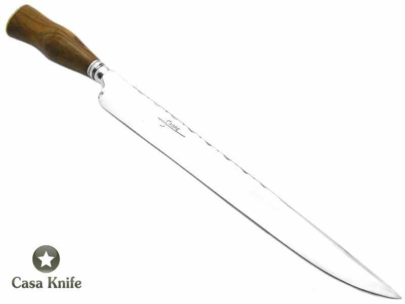 Sabre faca para colecionador em aço 5160 com empunhadura em madeira de guajuvira 42 cm