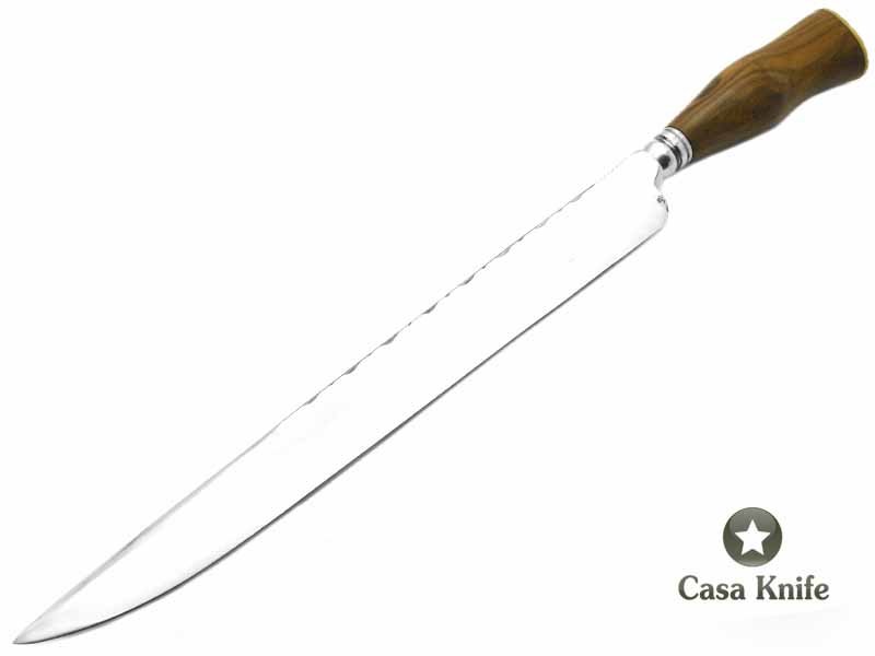 Sabre faca para colecionador em aço 5160 com empunhadura em madeira de guajuvira 42 cm